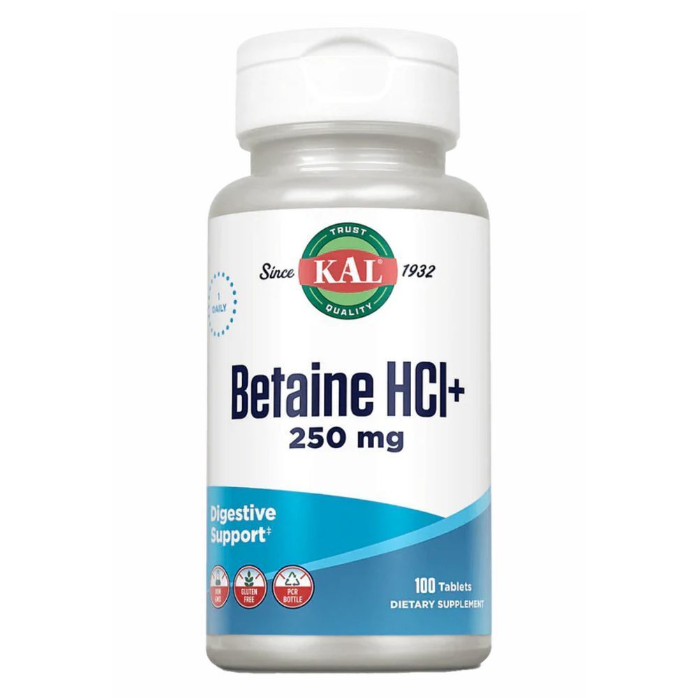 (В транзите) Betaine HCl Plus 250mg - 100 tabs
